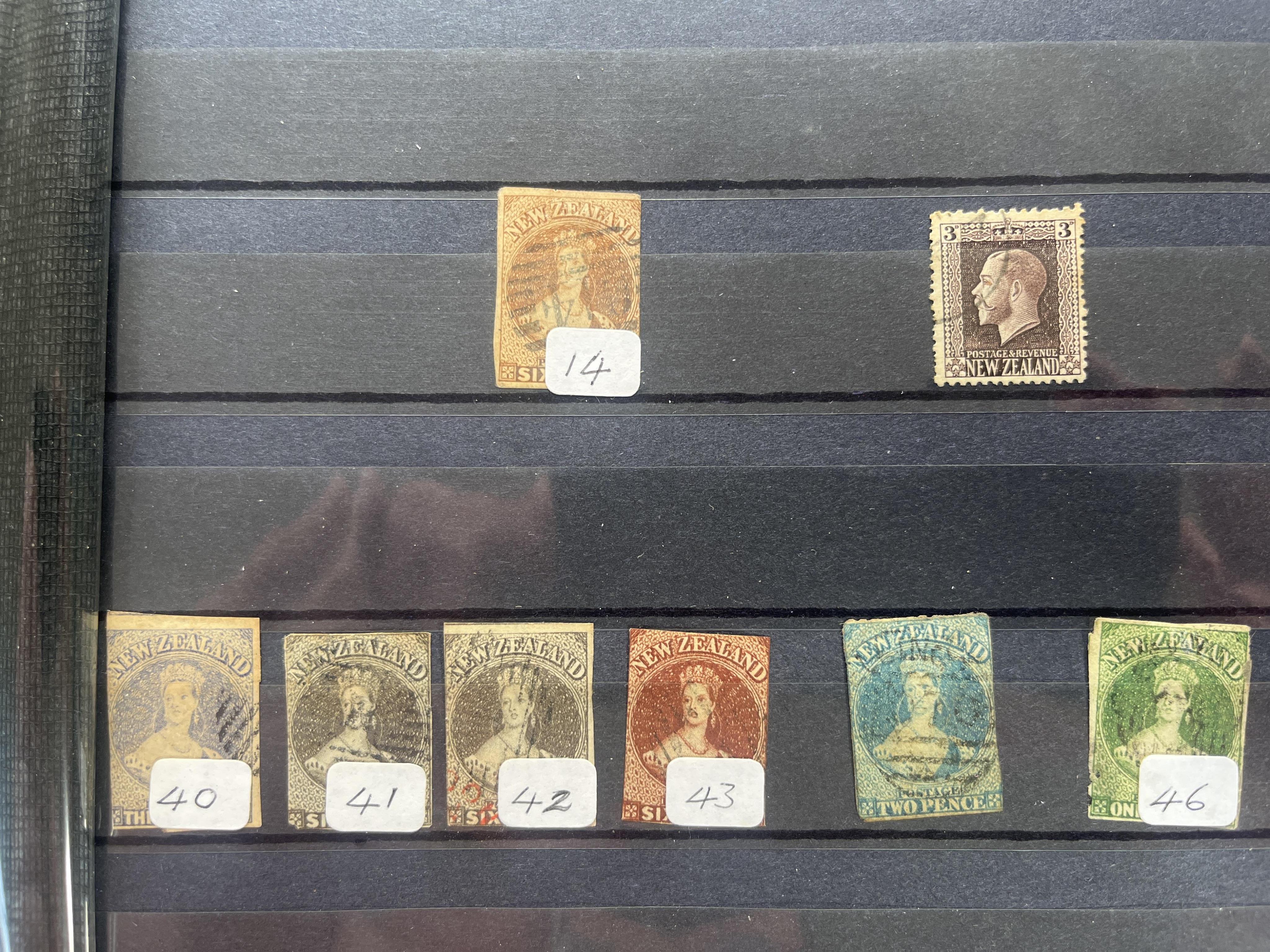 An album of New Zealand stamps, Victoria to QEII, mostly used, some mint unused stamps, British various world stamps and covers, Including New Zealand Victoria 6d in various colours, 3d, 2d, 1d